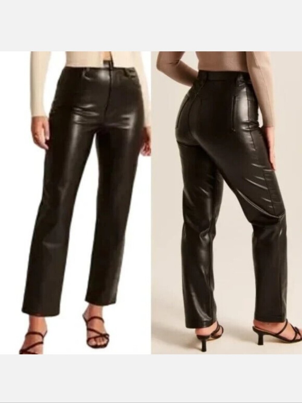 Abercrombie & Fitch Faux Leather 90s Straight Ultra High Rise Jeans Size 26/2S